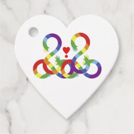 Regenbogen, farbige Hände Geschenkanhänger