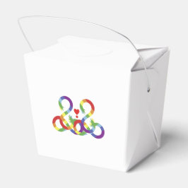 Regenbogen, farbige Hände Geschenkschachtel