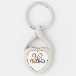 Regenbogen, farbige Hände. Metallschlüsselanhänger Schlüsselanhänger