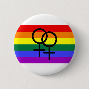 Regenbogen farbige lesbische Stolz-Flagge Button