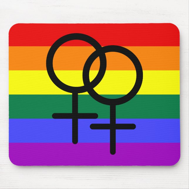 Regenbogen farbige lesbische Stolz-Flagge Mousepad (Vorne)