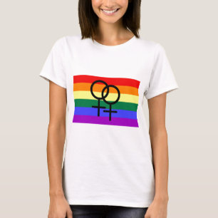 Regenbogen farbige lesbische Stolz-Flagge T-Shirt