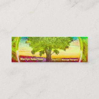Regenbogen farbiger Baum Mini Visitenkarte