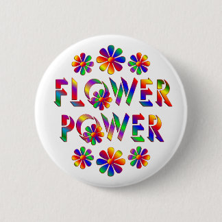 Regenbogen farbiger Blumen-Power Button