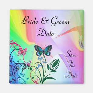 REGENBOGEN FARBIGER SAVE THE DATE MAGNET