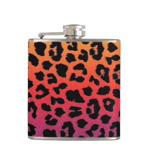 Regenbogen-Farbphantasie-Leopard-Druck-Muster Flachmann