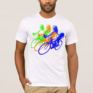 Regenbogen-Farbradfahrer T-Shirt