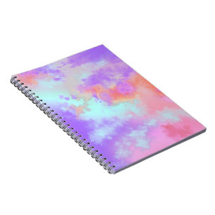 Regenbogen-Farbspritzer-Effekt Rosa Lila Blau Notizblock