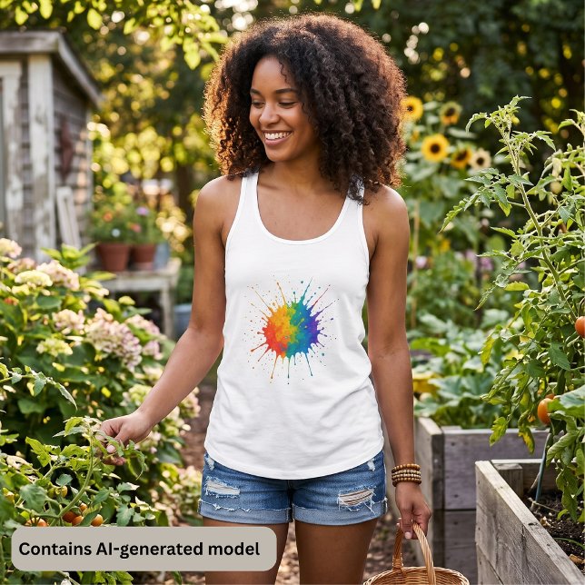 Regenbogen-Farbspritzer Tank Top (Von Creator hochgeladen)
