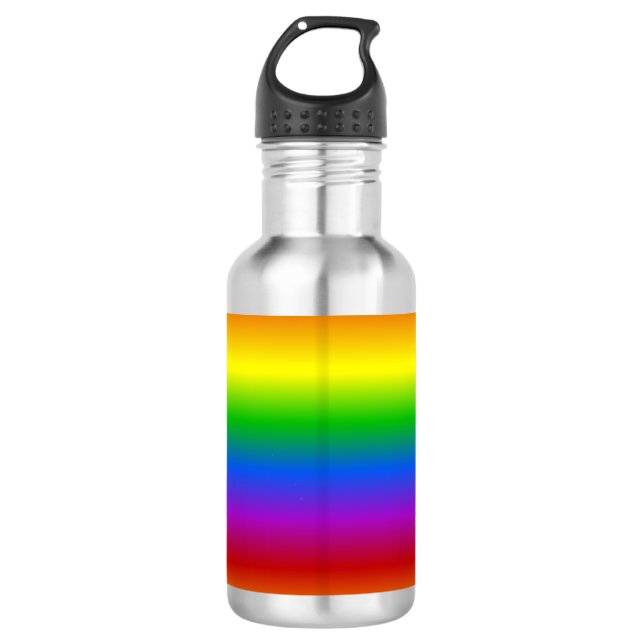 Regenbogen färbt Gewohnheit Edelstahlflasche (Vorderseite)