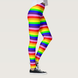 Regenbogen färbt horizontale dünne Streifen bunt Leggings