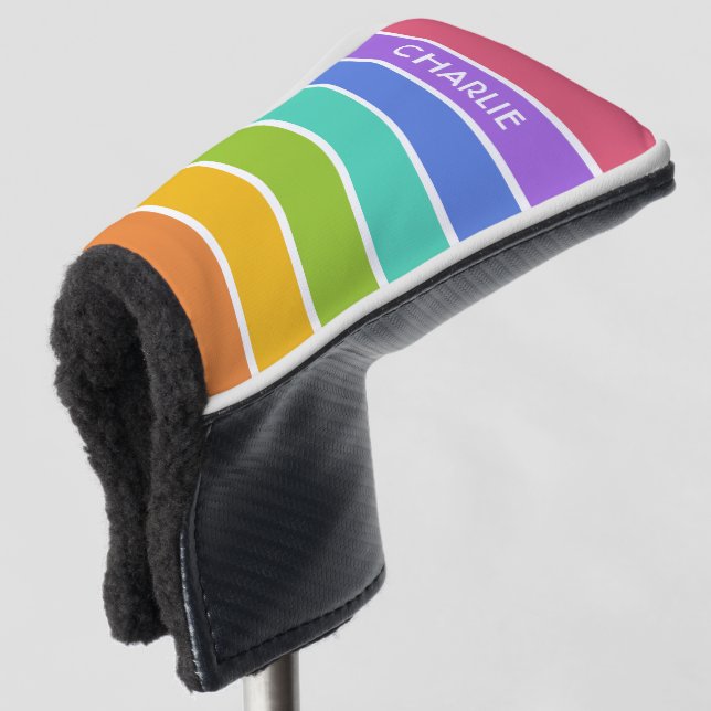 Regenbogen färbt kundenspezifische golf headcover (3/4 Vorderseite)