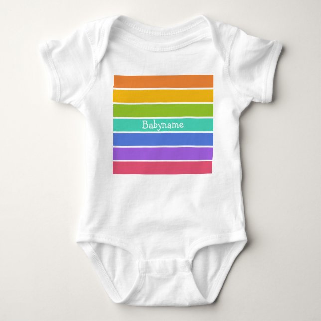 Regenbogen färbt kundenspezifische Kleidung Baby Strampler (Vorderseite)