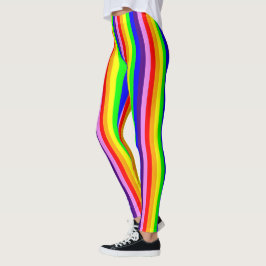 Regenbogen färbt vertikale dünne Streifen bunt Leggings