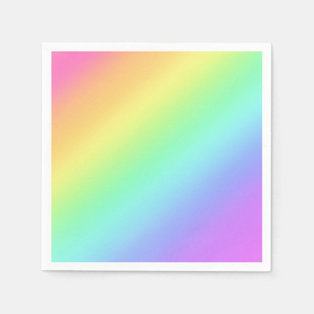 Regenbogen-Farbverlauf-Papier-Tischdecken Serviette (Vorderseite)
