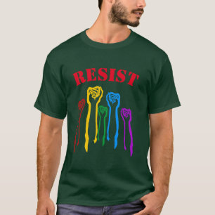 Regenbogen-Faust-Gay Pride-Protest WIDERSTEHEN T-Shirt
