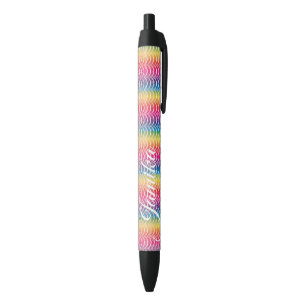 Regenbogen-Faux-Glitter-Ombre-Name-Black-Tinte-Sti Kugelschreiber