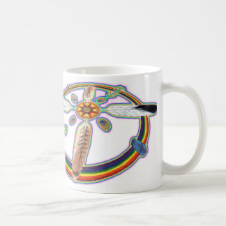 Regenbogen-Federn Tasse