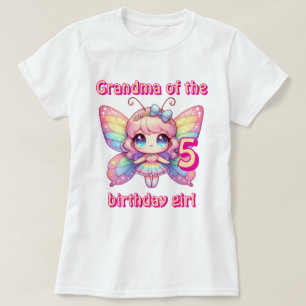 Regenbogen-Fee Schmetterling Oma des Geburtstagski T-Shirt