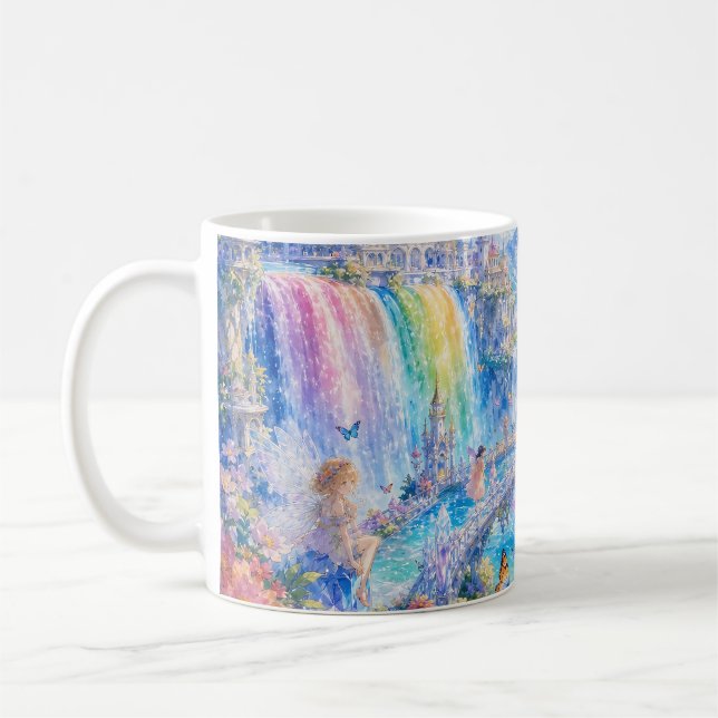 Regenbogen-Fee-Wasserfall-Fantasie-Tasse Kaffeetasse (Links)