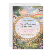 Regenbogen-Feenzauber-Geburtstags-Einladung