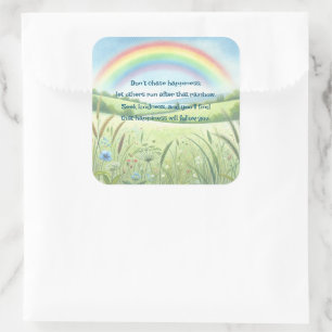 Regenbogen / Feld und Angebot Quadratischer Aufkleber
