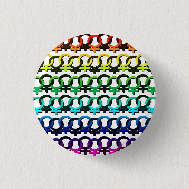 Regenbogen-Feminismus-Symbol - Gemeinschaftsketten Button (Vorderseite)