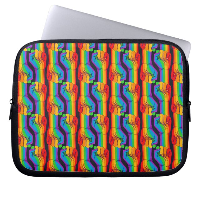 Regenbogen-Fiebermuster Laptopschutzhülle (Vorderseite)