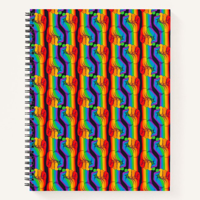 Regenbogen-Fiebermuster Notizbuch (Vorderseite)
