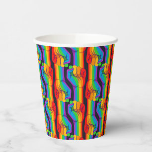 Regenbogen-Fiebermuster Pappbecher