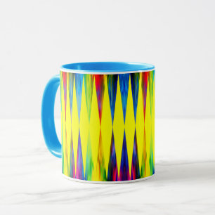 [Regenbogen-Fiesta-] Harlekin-geometrisches helles Tasse