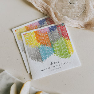 Regenbogen-Fiesta-Moderne-Quasten-Junggesellinnen- Serviette