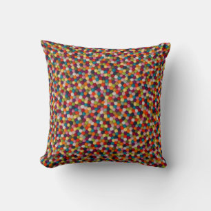 Regenbogen-Filzkugeln-Mosaikteppich Kissen