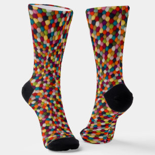 Regenbogen-Filzkugeln-Mosaikteppich Socken