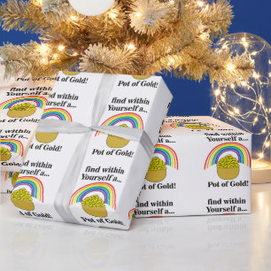 Regenbogen finden in sich einen Pot Gold Geschenkpapier