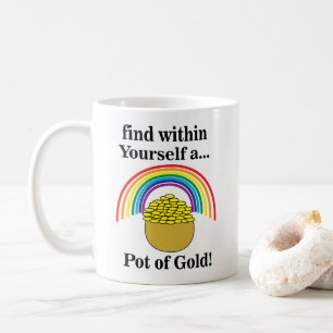 Regenbogen finden in sich einen Pot Gold Kaffeetasse