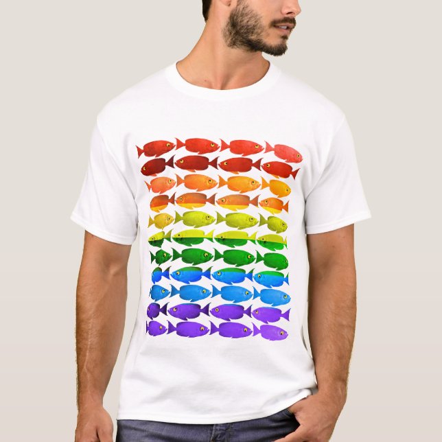 Regenbogen-Fisch-Stolz-T - Shirt (Vorderseite)