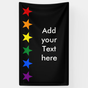 REGENBOGEN-FLAGGE FÄRBT Sterngirlande + Ihre Idee Banner