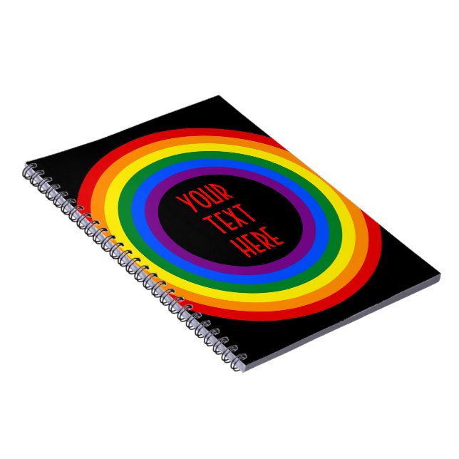 REGENBOGEN-FLAGGE-KNOPF + dein Zeichen oder Text Notizblock (Rechte Seite)