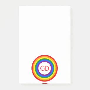 REGENBOGEN-FLAGGE-KNOPF + Ihr Zeichen oder Monogra Post-it Klebezettel
