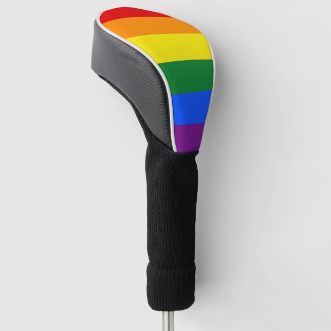 REGENBOGEN-FLAGGEN-FARBEN + Ihre Ideen Golf Headcover (angewinkelt)