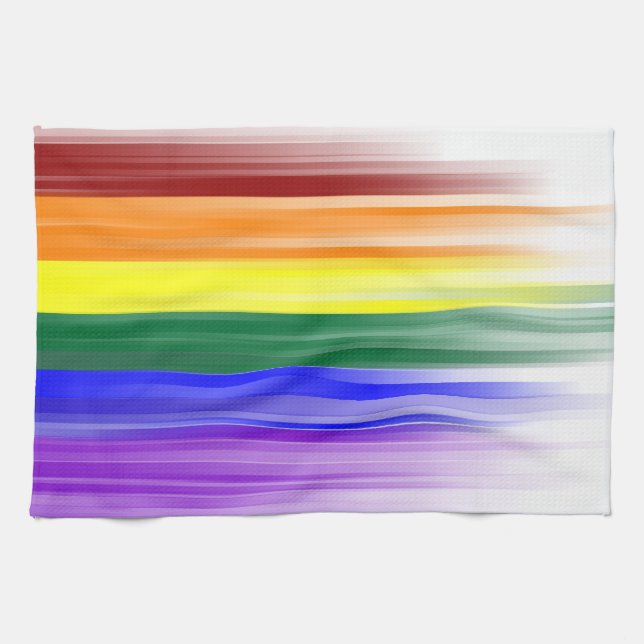 Regenbogen-Flaggen-Geschirrtuch Geschirrtuch (Horizontal)