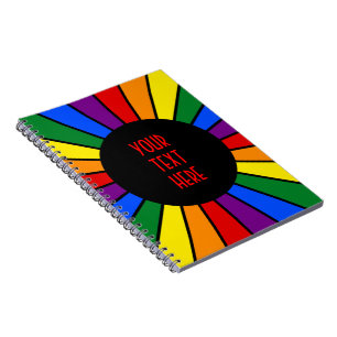 REGENBOGEN-FLAGGEN-KNOPF STRAHLEN + dein Zeichen o Notizblock