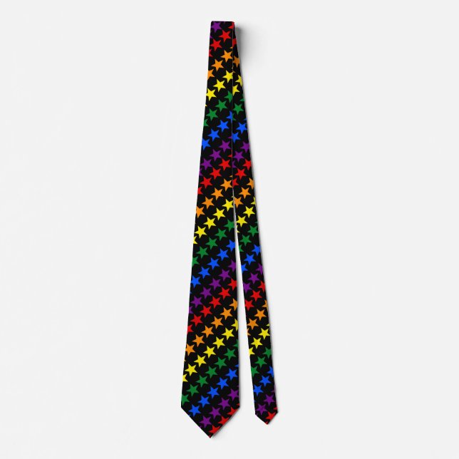 REGENBOGEN-FLAGGEN-STERNE + Ihre Ideen Krawatte (Vorderseite)