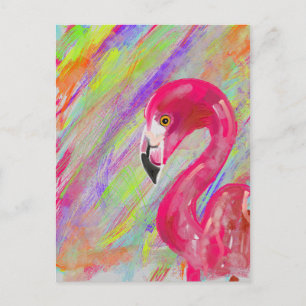 Regenbogen-Flamingo-Druck Postkarte
