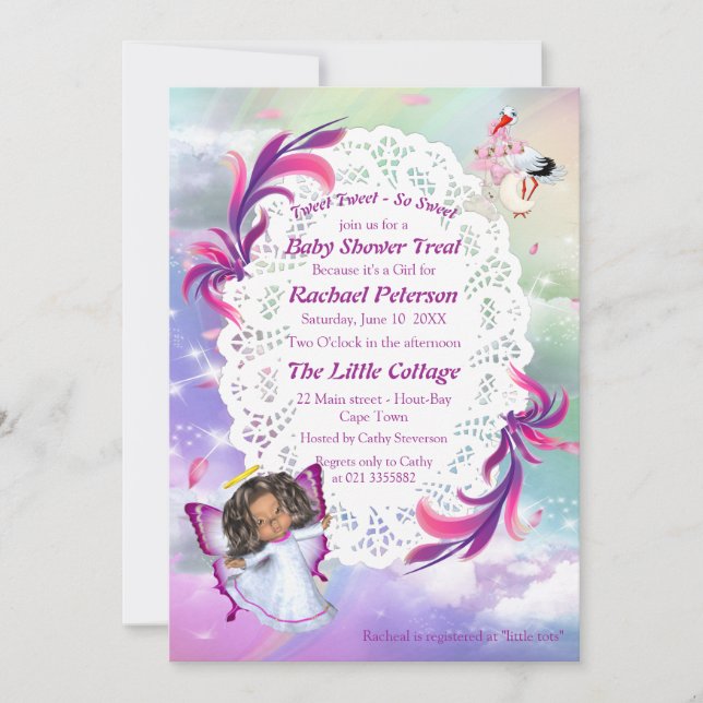 Regenbögen, flauschige Wolken, Schmetterlingswaage Dankeskarte (Vorderseite)