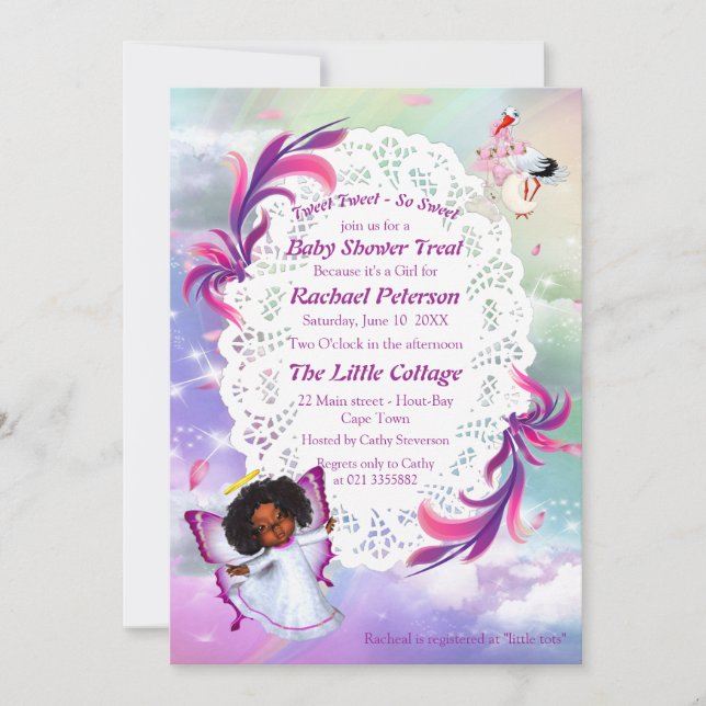 Regenbögen, flauschige Wolken, Schmetterlingswaage Dankeskarte (Vorderseite)