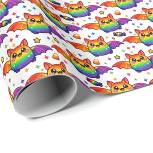 🌈🦇 Regenbogen-Fledermaus-Starsturm-Crew-Socken Geschenkpapier