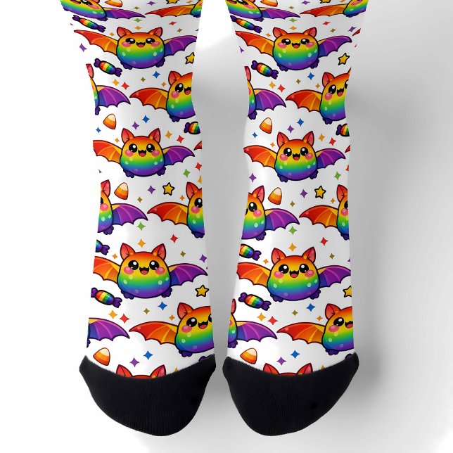 🦇🌈 Regenbogen-Fledermaus-Starsturm-Socken Socken (Von Creator hochgeladen)