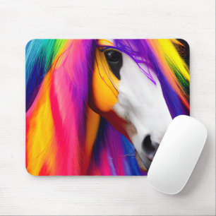 Regenbogen Fließendes Haar Mousepad